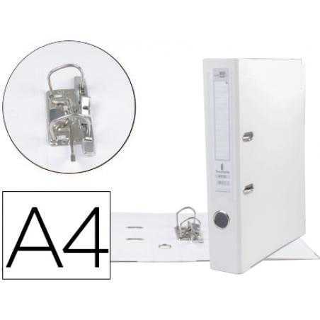 Archivador de palanca liderpapel a4 documenta forrado pvc con rado lomo 75mmblanco compresor metalico