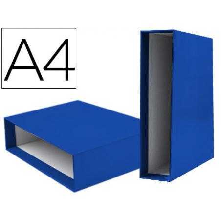 Caja archivador liderpapel de palanca carton din a4 documenta lomo 75mm color azul