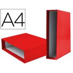 Caja archivador liderpapel de palanca carton din a4 documenta lomo 75mm color rojo