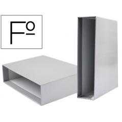 Caja archivador liderpapel de palanca carton folio documenta lomo 75mm color gris