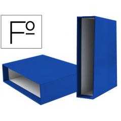 Caja archivador liderpapel de palanca carton folio documenta lomo 75mm color azul