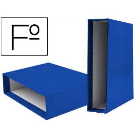 Caja archivador liderpapel de palanca carton folio documenta lomo 75mm color azul