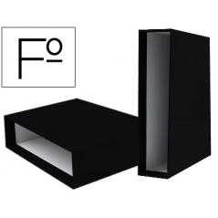 Caja archivador liderpapel de palanca carton folio documenta lomo 75mm color negro