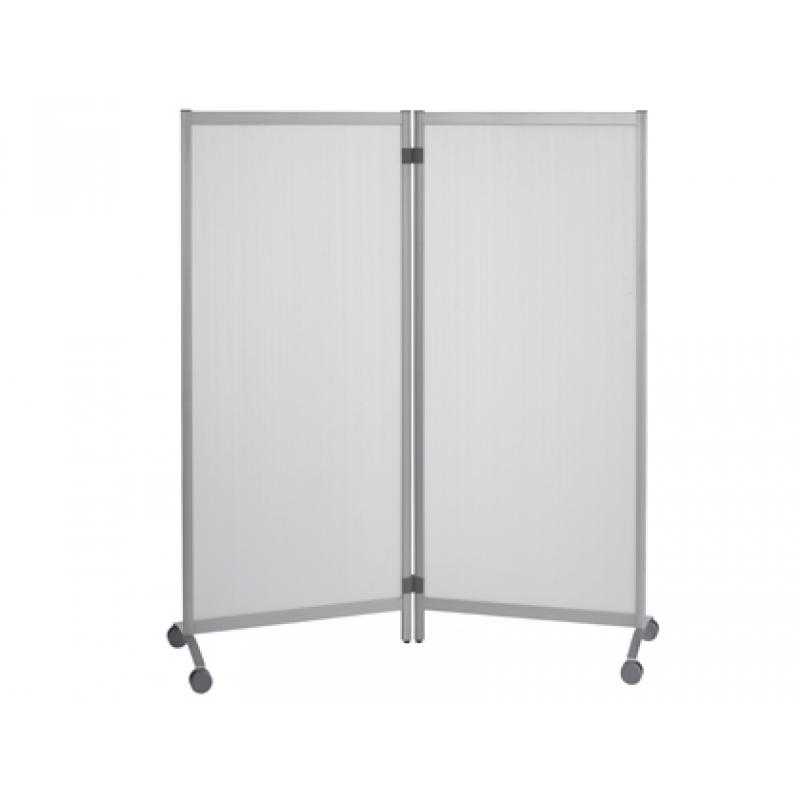 Mampara separadora paperflow polipropileno translucido con ruedas 2 hojas