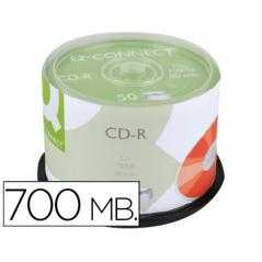 Cd-r q-connect con superficie 100% imprimible para inkjet capacidad 700mb duracion 80minvelocidad 52x bote de 50 unid