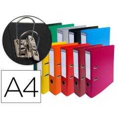 Archivador de palanca exacompta carton forrado pvc din a4 colores surtidos lomo 70 mm con compresor