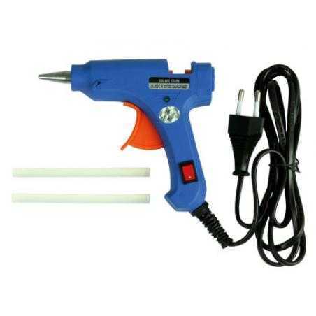 Pistola termofusible mini liderpapel de 25w con gatillo dispensador y 2 barras de repuesto de 7 mm diametro x 100 mm