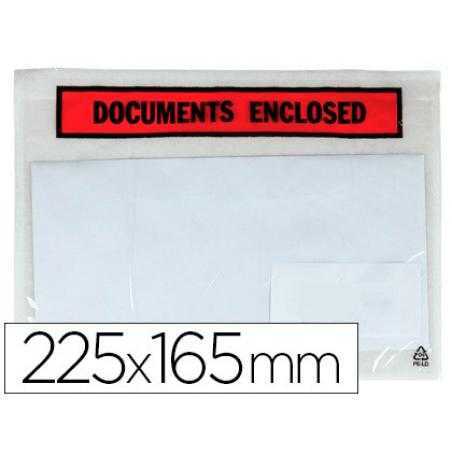 Sobre autoadhesivo q-connect portadocumentos 225x165 mm sin ventana paquete de 100 unidades