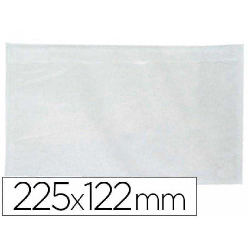 Sobre autoadhesivo q-connect portadocumentos 225x122 mm ventana transparente paquete de 100 unidades