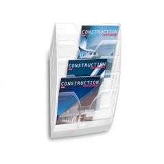 Expositor mural cep de pared con 5 compartimentos transparente y blanco 580x122x350mm