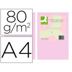 Papel color q-connect din a4 80 gr rosa paquete de 500 hojas