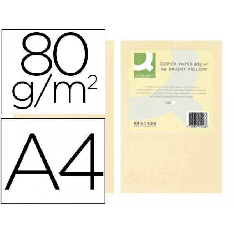 Papel color q-connect din a4 80gr crema paquete de 500 hojas
