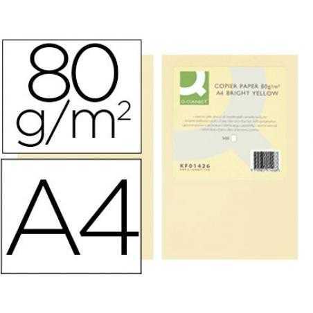 Papel color q-connect din a4 80gr crema paquete de 500 hojas