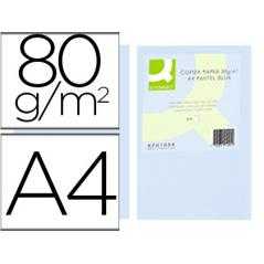 Papel color q-connect din a4 80gr celeste paquete de 500 hojas