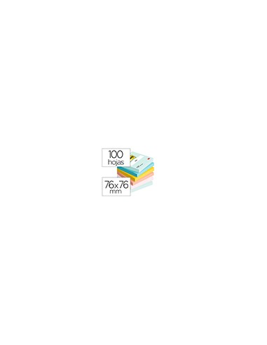 Bloc de notas adhesivas quita y pon beachside 100% pefc 76x76 mm 100 hojas pack de 6 unidades