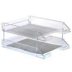Bandeja sobremesa archivo 2000 plastico transparente cristal 340x260x60 mm
