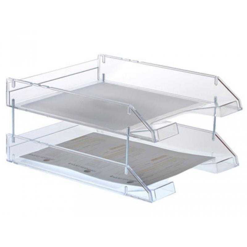 Bandeja sobremesa archivo 2000 plastico transparente cristal 340x260x60 mm