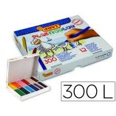 Lápices cera jovi plásticolor caja de 300 unidades 25 colores surtidos