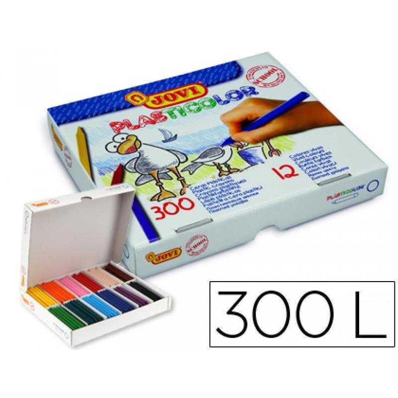 Lápices cera jovi plásticolor caja de 300 unidades 25 colores surtidos
