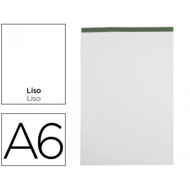 Bloc notas liderpapel liso a6 80 hojas 60 g/m2 perforado sin tapa