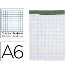 Bloc notas liderpapel cuadro 4 mm a6 80 hojas 60 g/m2 perforado sin tapa