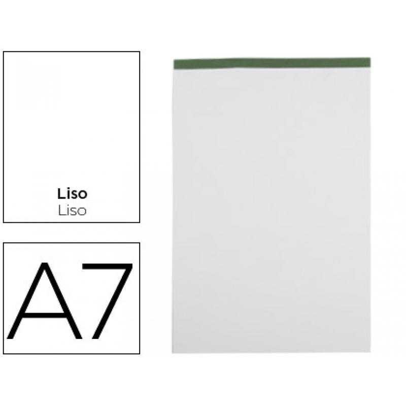 Bloc notas liderpapel liso a7 80 hojas 60 g/m2 perforado sin tapa