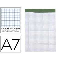 Bloc notas liderpapel cuadro 4 mm a7 80 hojas 60 g/m2 perforado sin tapa