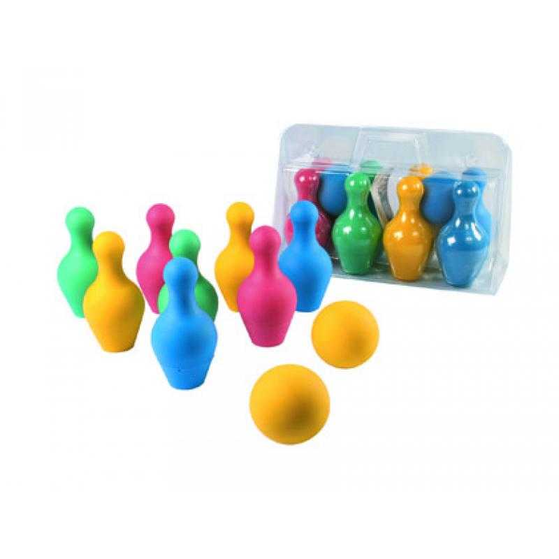 Juego de bolos amaya en foam 8 piezas y 2 pelotas longitud 18 cm
