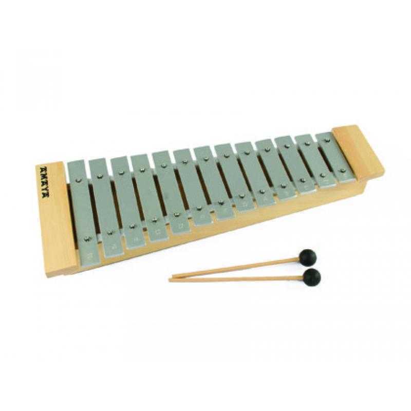 Carrillon amaya con baquetas en madera de pino y metal 48x18x6,5 cm