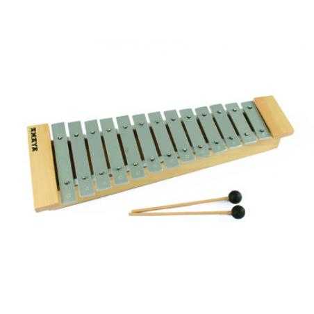 Carrillon amaya con baquetas en madera de pino y metal 48x18x6,5 cm