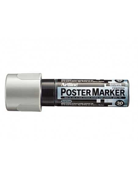 Rotulador artline poster marker epp-30 punta rectangular 30 mm color plata Rotulador artline poster marker epp-30 punta rectangular 30 mm color plata