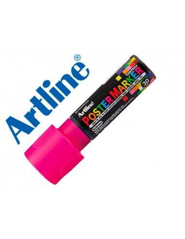 Rotulador artline poster marker epp-30 punta rectangular 30 mm color rosa fluor