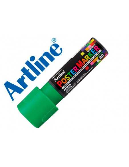 Rotulador artline poster marker epp-30 punta rectangular 30 mm color verde fluor