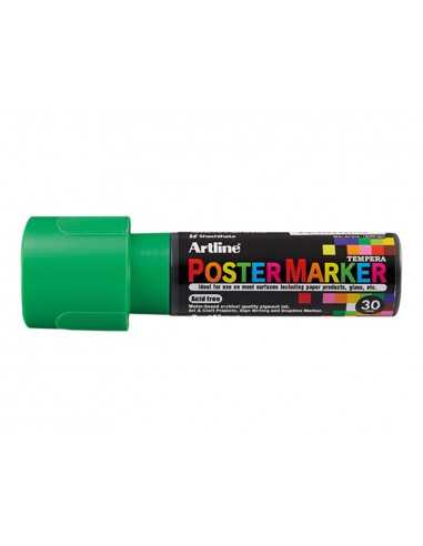 Rotulador artline poster marker epp-30 punta rectangular 30 mm color verde fluor