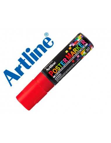 Rotulador artline poster marker epp-20 punta rectangular 20 mm color rojo