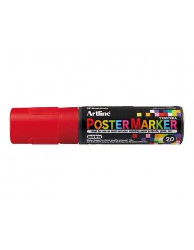 Rotulador artline poster marker epp-20 punta rectangular 20 mm color rojo