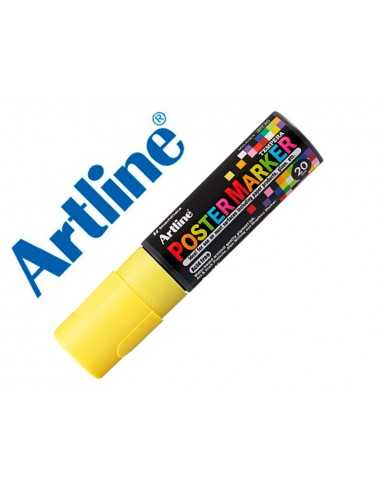 Rotulador artline poster marker epp-20 punta rectangular 20 mm color amarillo fluor