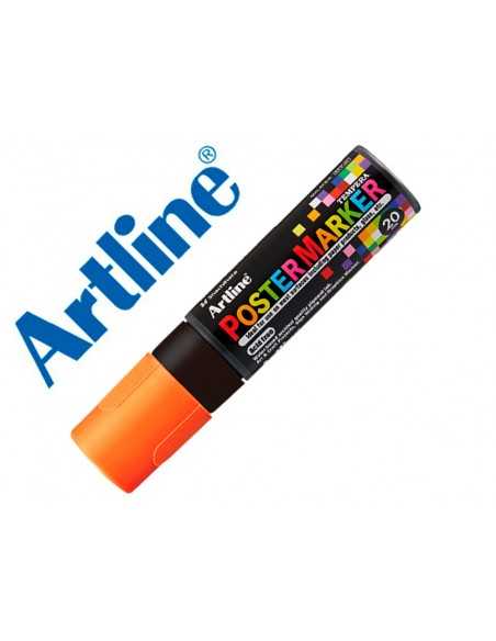 Rotulador artline poster marker epp-20 punta rectangular 20 mm color naranja fluor
