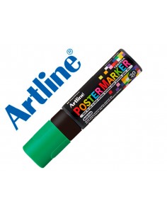 Rotulador artline poster marker epp-20 punta rectangular 20 mm color verde fluor