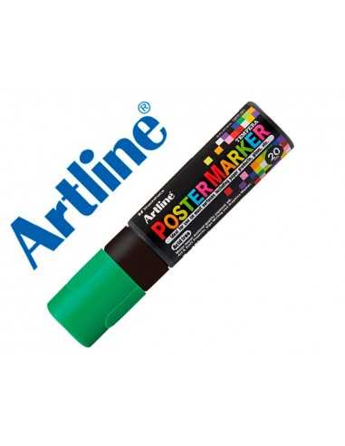 Rotulador artline poster marker epp-20 punta rectangular 20 mm color verde fluor