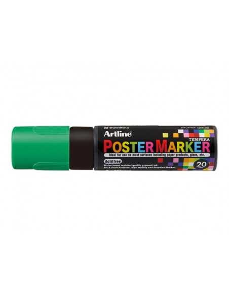 Rotulador artline poster marker epp-20 punta rectangular 20 mm color verde fluor Rotulador artline poster marker epp-20 punta rectangular 20 mm color verde fluor