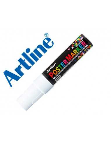 Rotulador artline poster marker epp-12 punta rectangular 12 mm color blanco