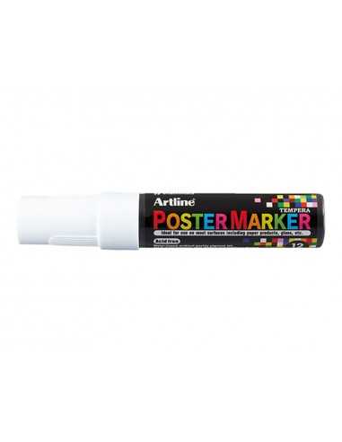 Rotulador artline poster marker epp-12 punta rectangular 12 mm color blanco