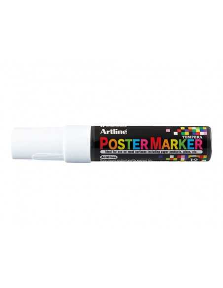 Rotulador artline poster marker epp-12 punta rectangular 12 mm color blanco