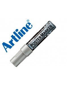 Rotulador artline poster marker epp-12 punta rectangular 12 mm color plata