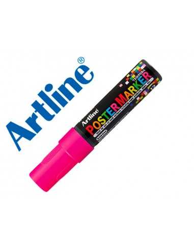 Rotulador artline poster marker epp-12 punta rectangular 12 mm color rosa fluor