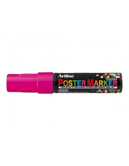 Rotulador artline poster marker epp-12 punta rectangular 12 mm color rosa fluor