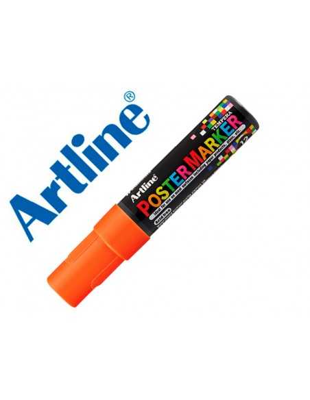 Rotulador artline poster marker epp-12 punta rectangular 12 mm color naranja fluor