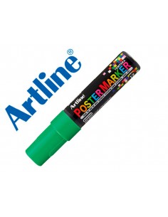 Rotulador artline poster marker epp-12 punta rectangular 12 mm color verde fluor