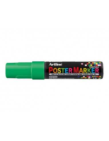 Rotulador artline poster marker epp-12 punta rectangular 12 mm color verde fluor